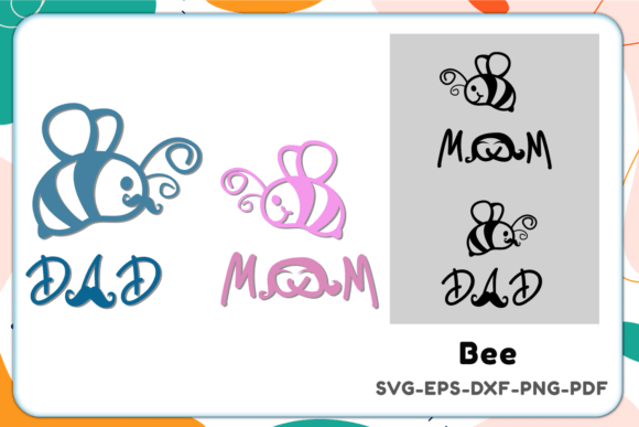 Bee Mom and Bee Dad SVG: Graphics for Crafts