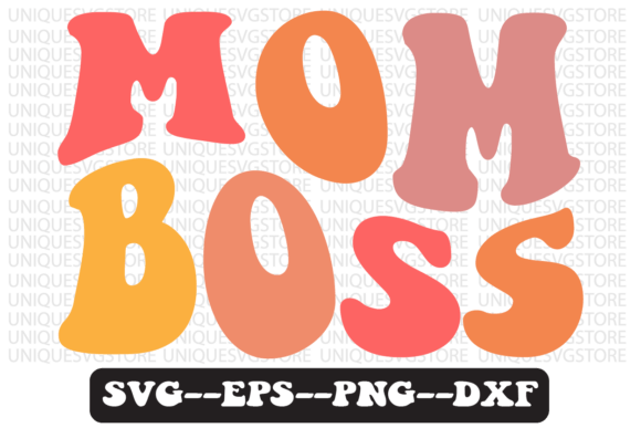 Mom Boss Groovy Retro SVG for Crafts & Graphics