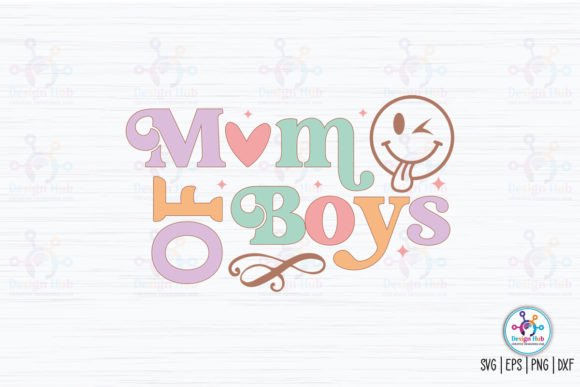 Mom of Boys Retro SVG: Graphics for Crafts & Branding