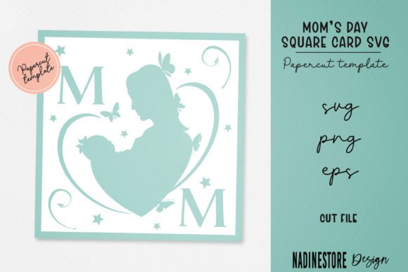 Mom's Day Square Card: Premium Graphics for Crafts
