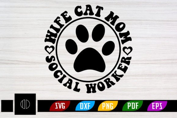 Retro Wife Cat Mom SVG for Crafts & Graphics